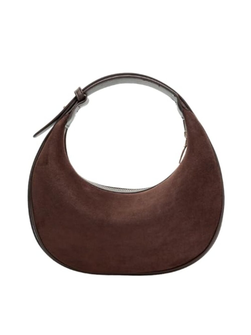 Hobo Crossbody Bag Faux Suede Vegan PU Leather Adjustable Strap